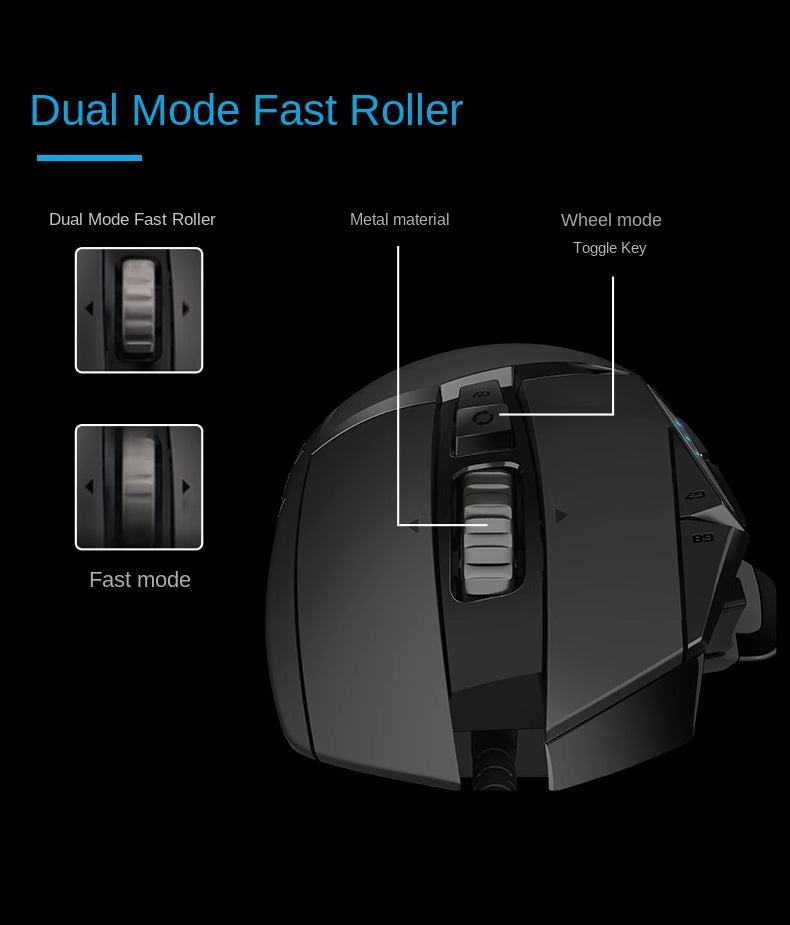 Logitech G502 Hero Gamingmus – Svart, RGB, 11 Knappar, USB-kabel – Master Edition